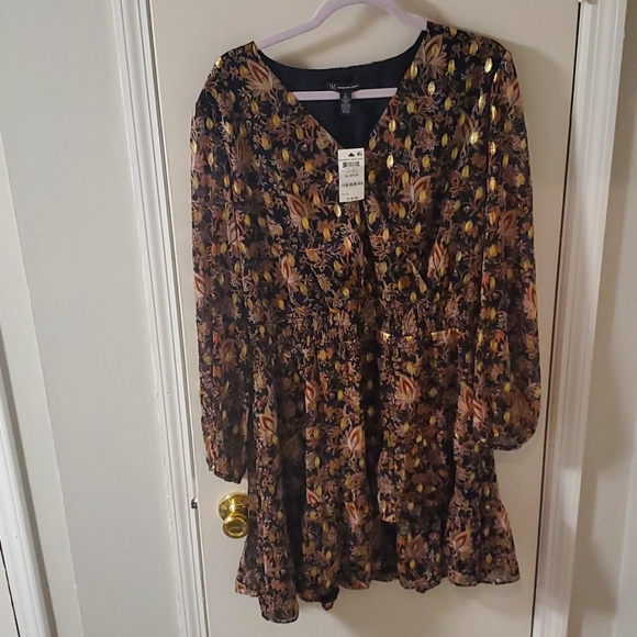 INC dress. Black & Gold with Rose flowering. - Picture 1 of 4
